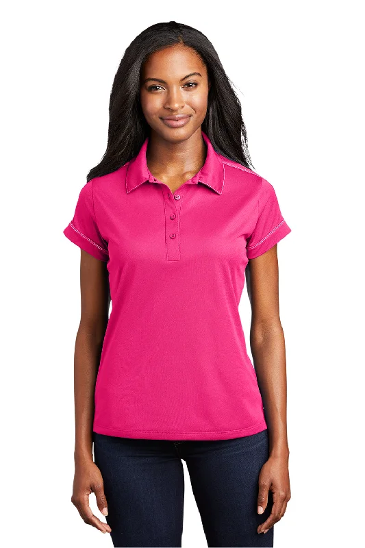 V-neck shirts casual -Sport-Tek Womens Sport-Wick Moisture Wicking Short Sleeve Polo Shirt - Raspberry Pink