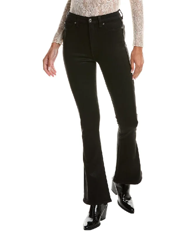 tie-dye festival jeans -7 For All Mankind Tailorless Ultra High-Rise Coated Black Skinny Boot Jean