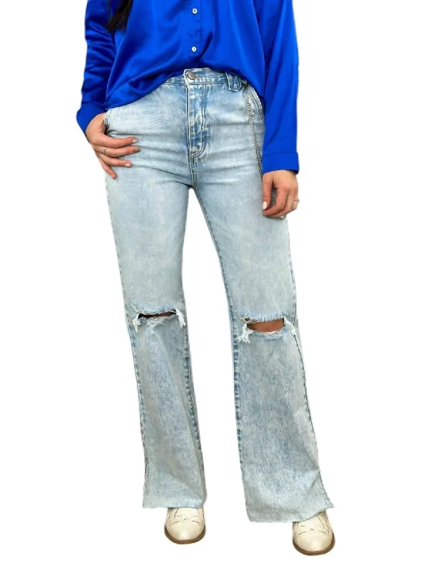 side-zip pants -90's Flare Jeans In Light Wash