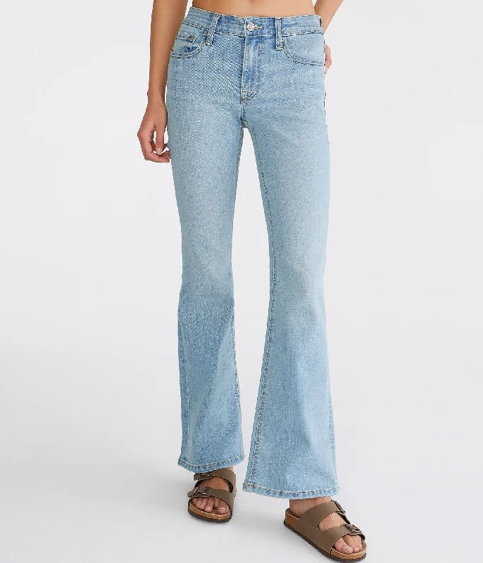 gender reveal jeans -Aeropostale Flare Mid-Rise Jean