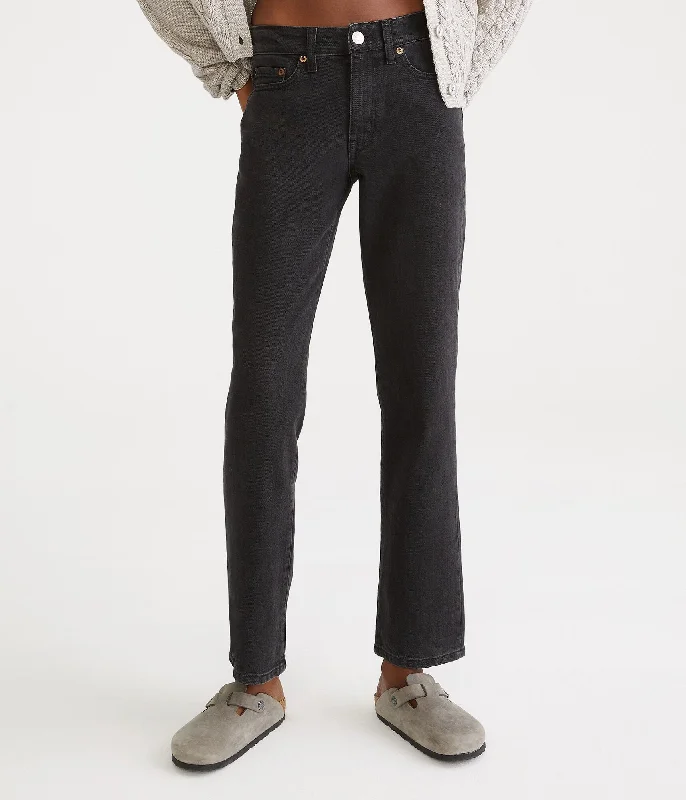 midweight pants -Aeropostale Mid-Rise Straight Ankle Jean