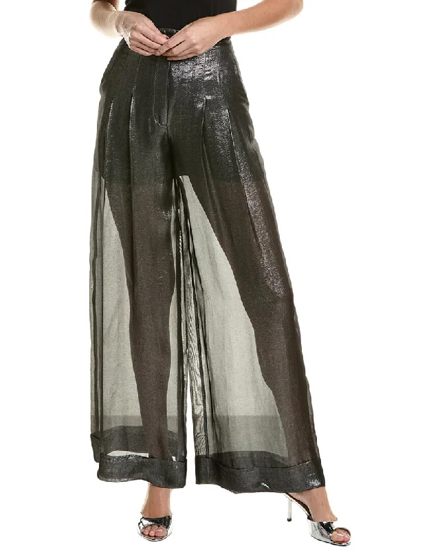 rayon pants soft -Alberta Ferretti Silk-Blend Trouser