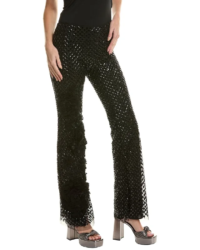 bold graphic jeans -Alberta Ferretti Silk-Blend Trouser