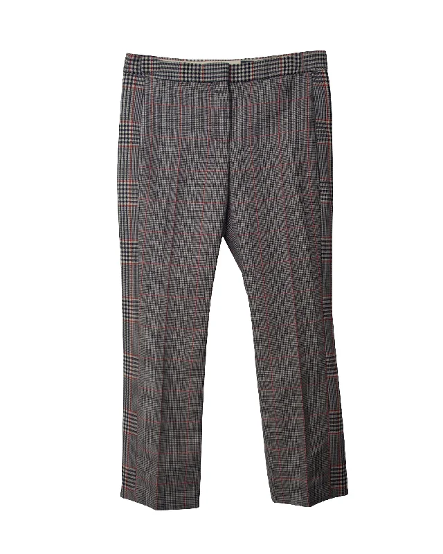 stretch cargo jeans -Alexander McQueen Checked Pants in Black and White Virgin Wool