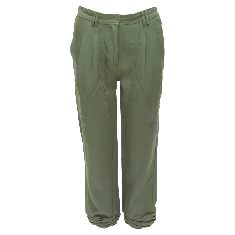 pigment dye pants -Alexander Wang Twill Panelled Back Pockets Ruched Hem Safari Pants