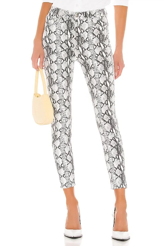 bold print pants -Ali High Rise Cigarette Pant In Gris Multi