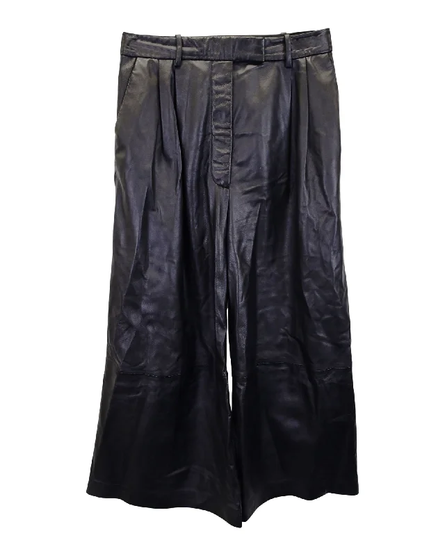 burnout jeans style -Altuzarra Black Leather Timo Pants 40