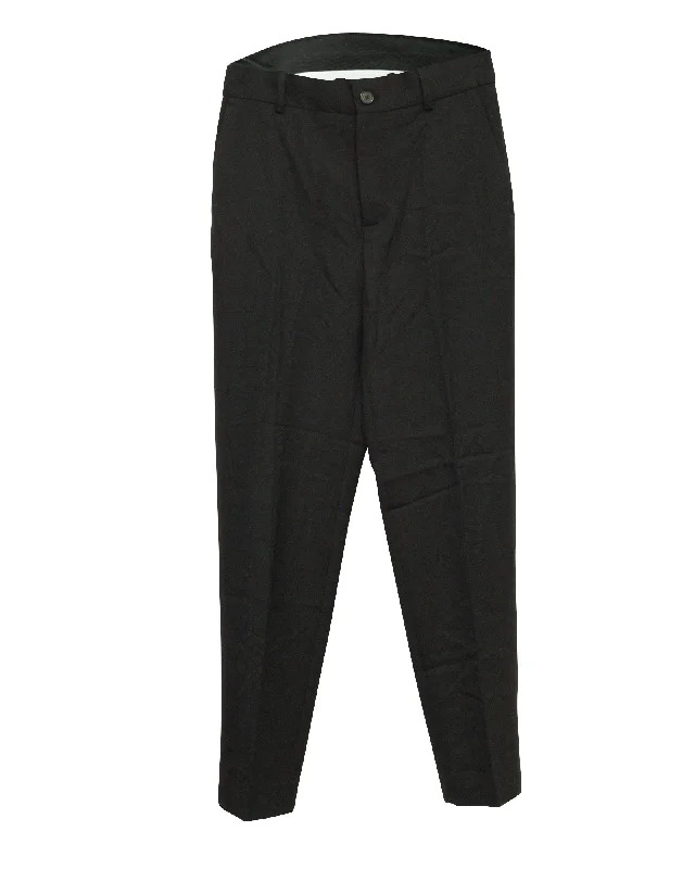 travel map pants -Balenciaga Straight Pants in Black Wool