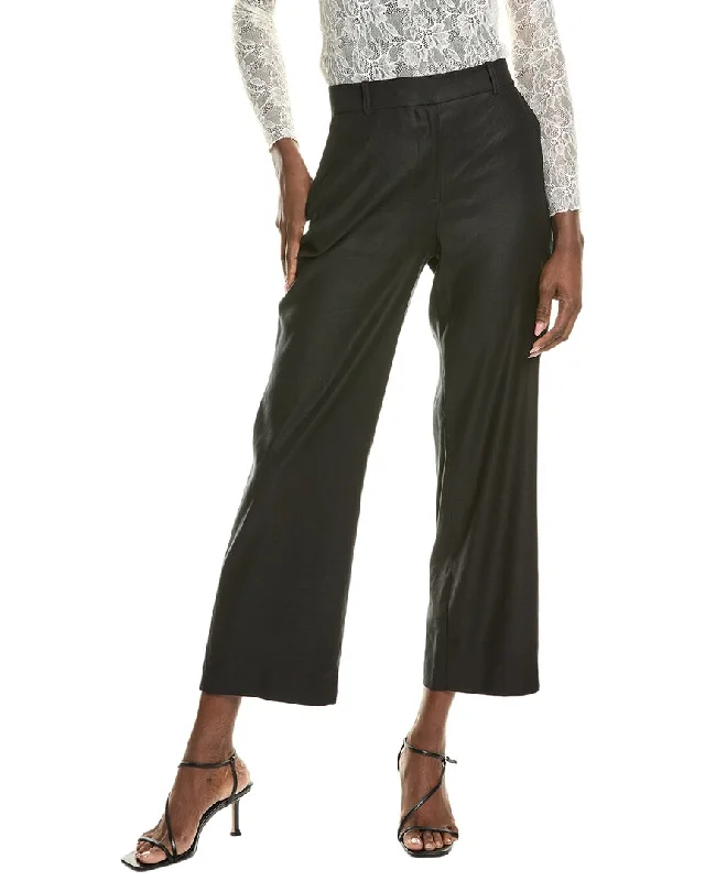 date night pants -BCBGMAXAZRIA Straight Leg Linen-Blend Trouser