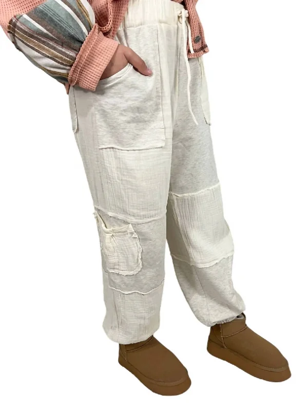 kids cargo pants -Beach Club Joggers In White