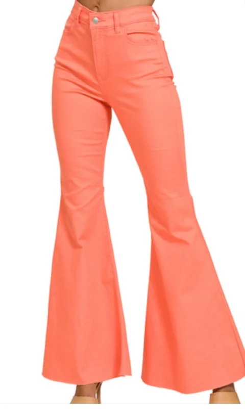 heather grey pants -Bell Bottoms Pant In Coral