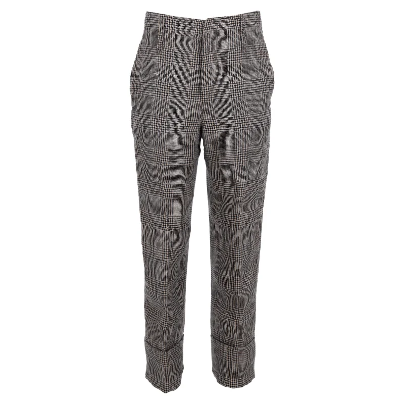 distressed jeans pants -Brunello Cucinelli Houndstooth Pants in Multicolor Linen