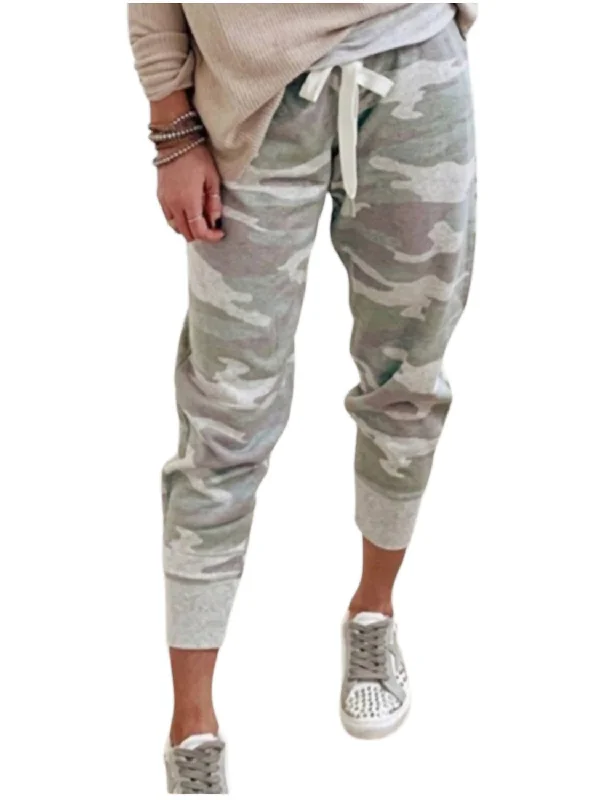 pastel tie-dye jeans -Camo Jogger In Grey Camo