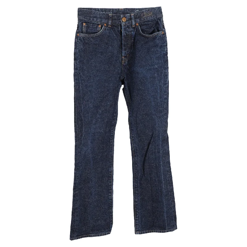 modal fabric jeans -Chloé High-Waisted Wide-Leg Jeans in Blue Cotton Denim