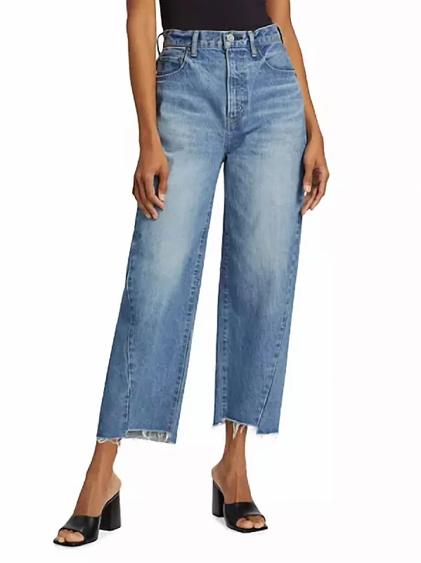 soft cargo pants -Cloverhill High-Rise Wide-Leg Crop Jeans In Light Blue