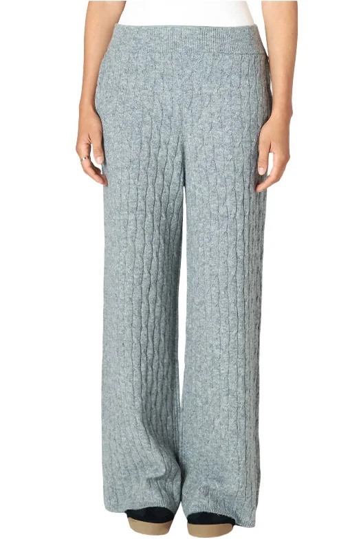 volunteer pants -Dabble Cable Knit Pants In Grey