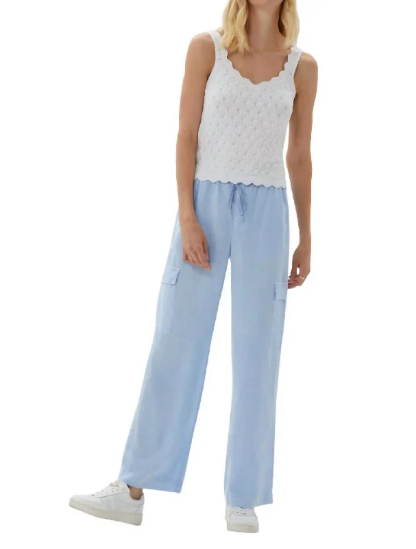 brushed cotton pants -Easy Leg Cargo Pant In Ice