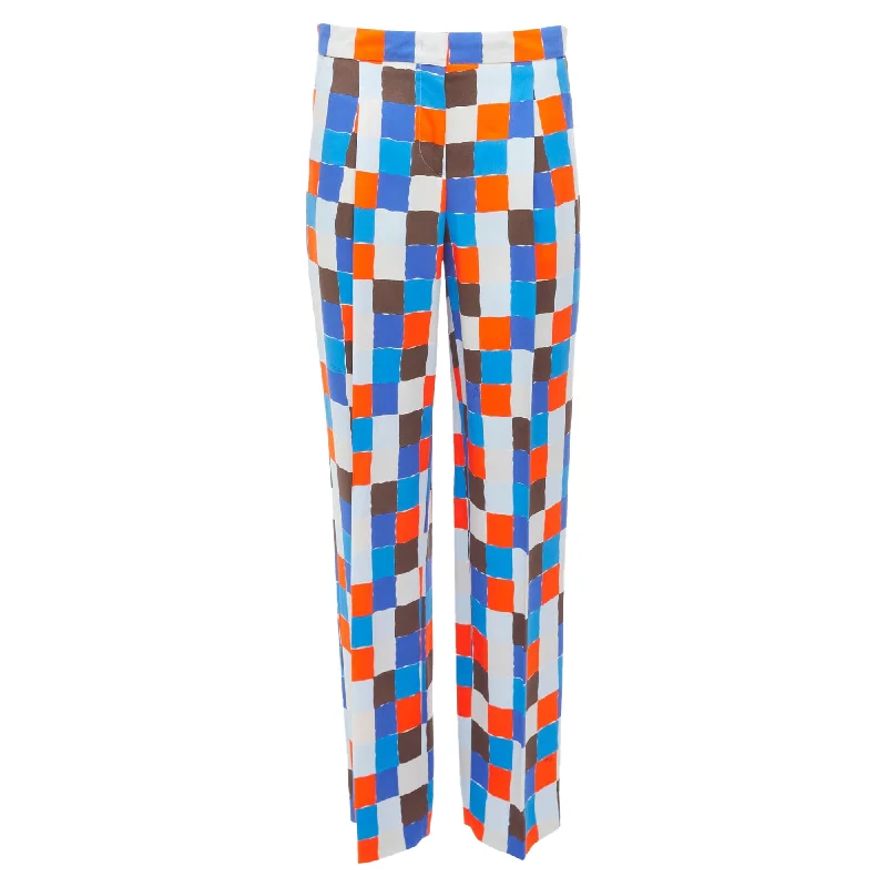 flower girl pants -Emilio Pucci Watercolour Check Mid Waist Pants