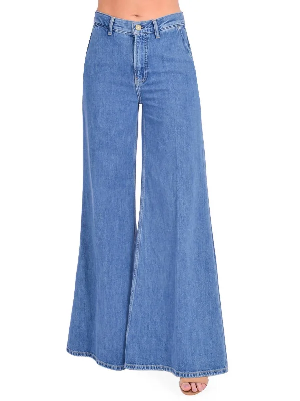 pilot pants aviation -Extra Wide Leg Jean In Ocean Drive