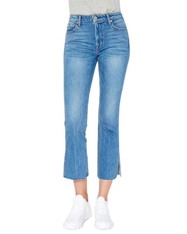 baker pants comfy -Farrah Mid Rise Kick Flare Jeans In Hudson