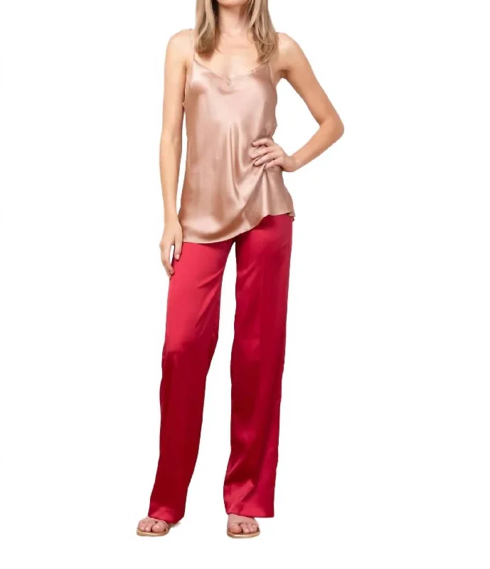 performance jeans -Flavia Satin Pant In Red