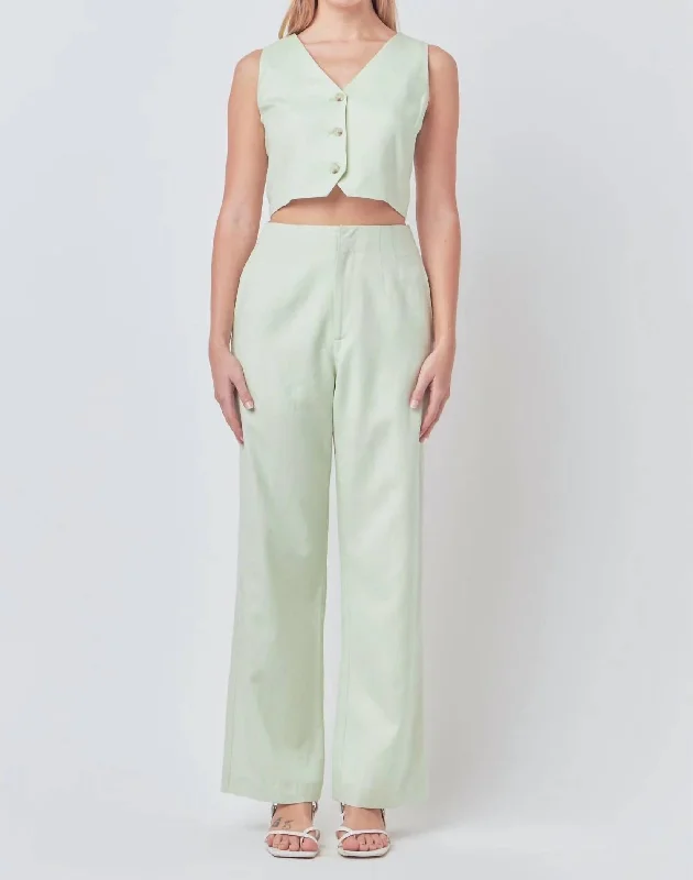 digital print jeans -Flying To Florence Pants In Sage