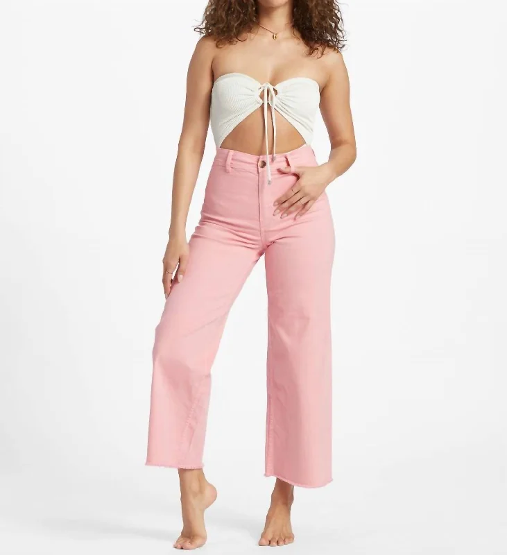 garment dye jeans -Free Fall High-Waist Pants In Flamingo