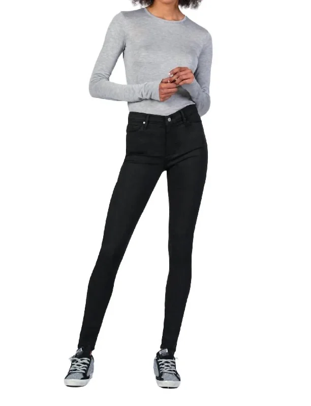 wrinkle-free pants -Gisele High Rise Straight Pants In So Black