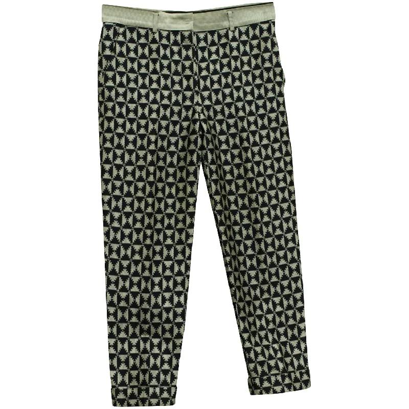 conference pants -Haider Ackermann Printed Slim Cut Leggings in Black and White Cotton