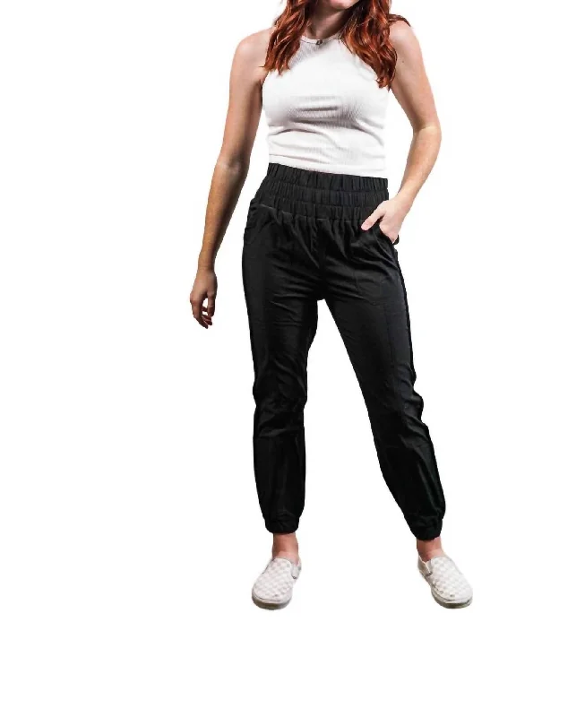 artist pants creative -High Waisted Joggers In Black