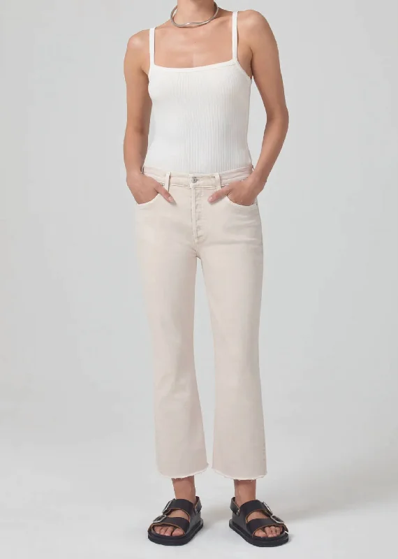 faded cargo jeans -Isola Cropped Boot Pant In Almondette