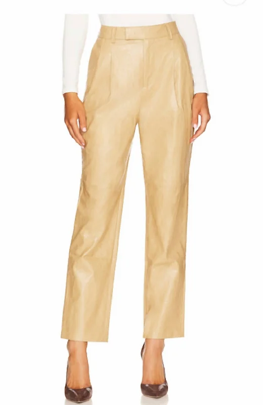 hometown pants -Jo Faux Leather Pant In Cafe