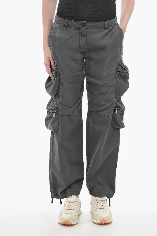 food fest jeans -John Elliott Dark Washed Cargo Pants with Belt Loops