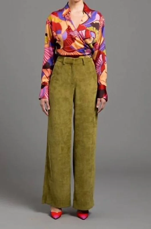 tall fit pants -Kraftwerk Cord Pant In Moss