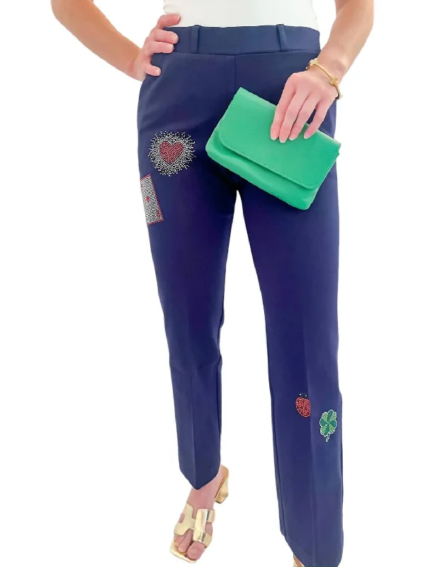 gender reveal jeans -Lady Luck Trouser Pants In Navy