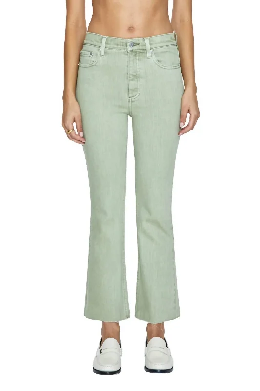 modal fabric jeans -Lennon High Rise Crop Boot Jeans In Sage Snow