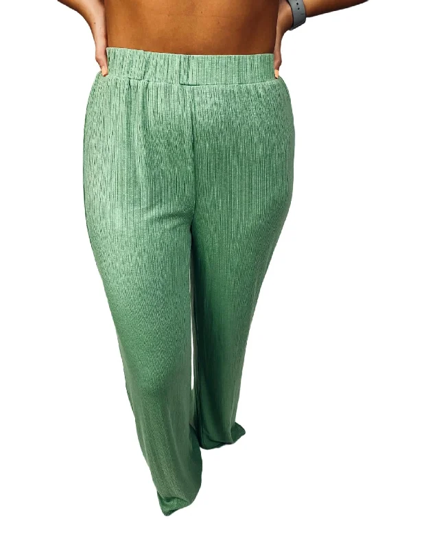 3D print pants -Light On Your Feet Pant In Sage Green