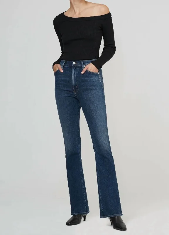 stretch cargo jeans -Lilah High Rise Bootcut Jeans In Morella