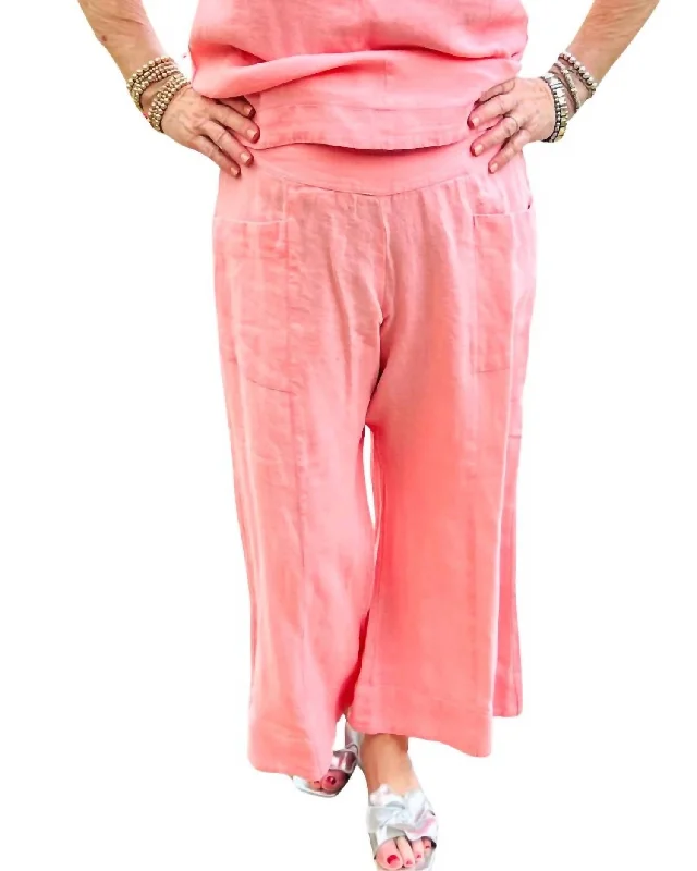 designer collab jeans -Linen Slouch Pocket Pant In Geranium