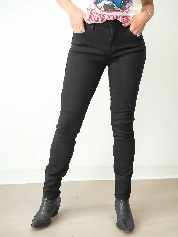 solid color jeans -Longer Length Slim Straight Jean In Black