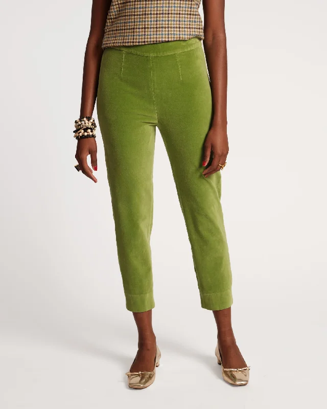 souvenir jeans -Lucy Pant Stretch Velvet Moss Green