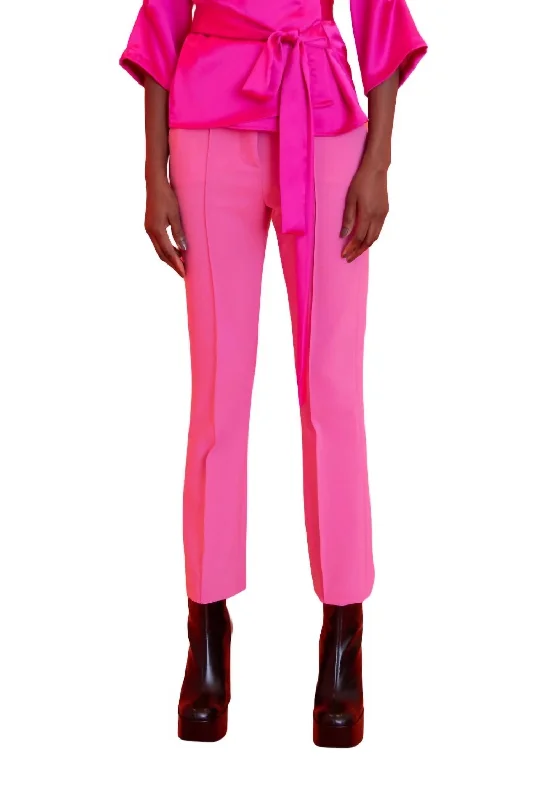 80s style pants -Maggie Trousers In Mid Pink