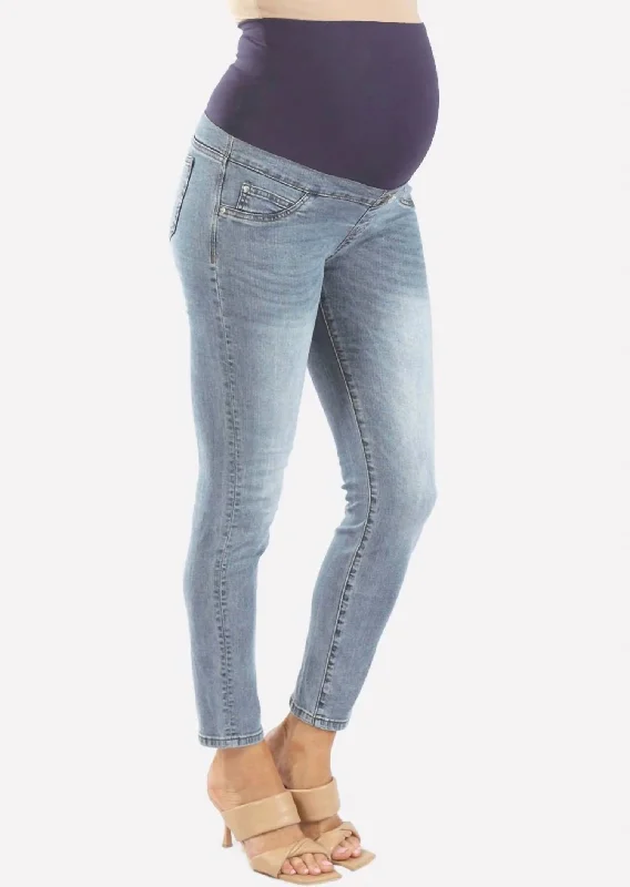 ripped jeans pants -Maternity Skinny Jeans In Washed Blue