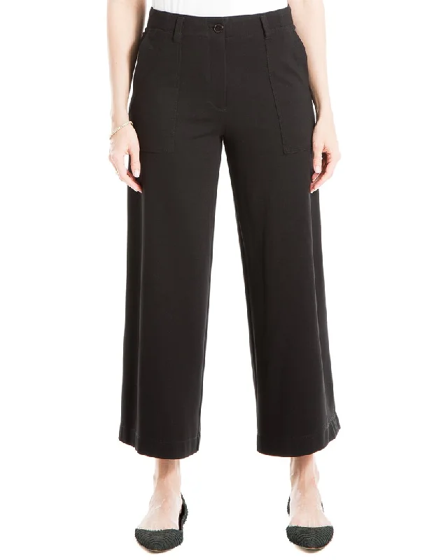 foil print pants -Max Studio Crop Wide Leg Ponte Pant