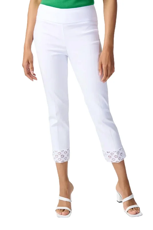 team bride pants -Millennium Crop Pull-On Pant In White