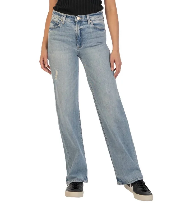 thermal pants cold -Miller High Rise Wide Leg Jeans In Candescent