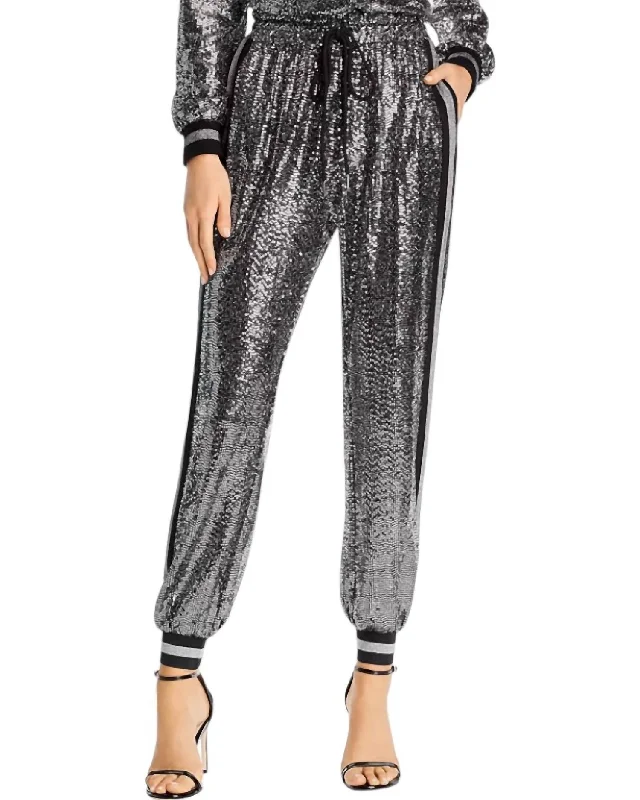 double-knee pants -Mirror Ball Jogger Pants In Black