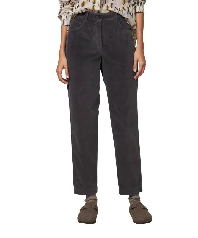 acid wash jeans -Pepite Velvet Pants In Charcoal