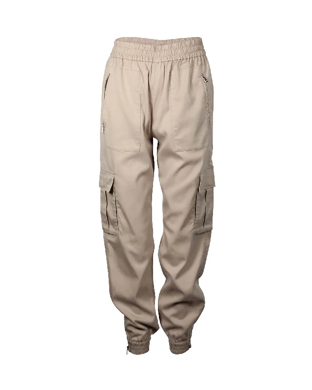 premium brand pants -Polo Ralph Lauren Cargo Pants in Beige Lyocell