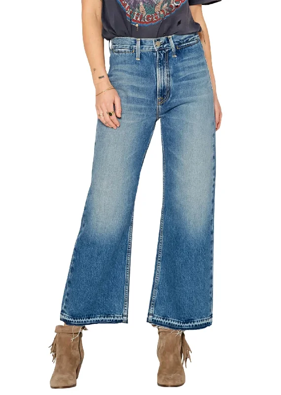 flannel lined jeans -Queen High Rise Crop Wide Leg Jeans In Tahoe